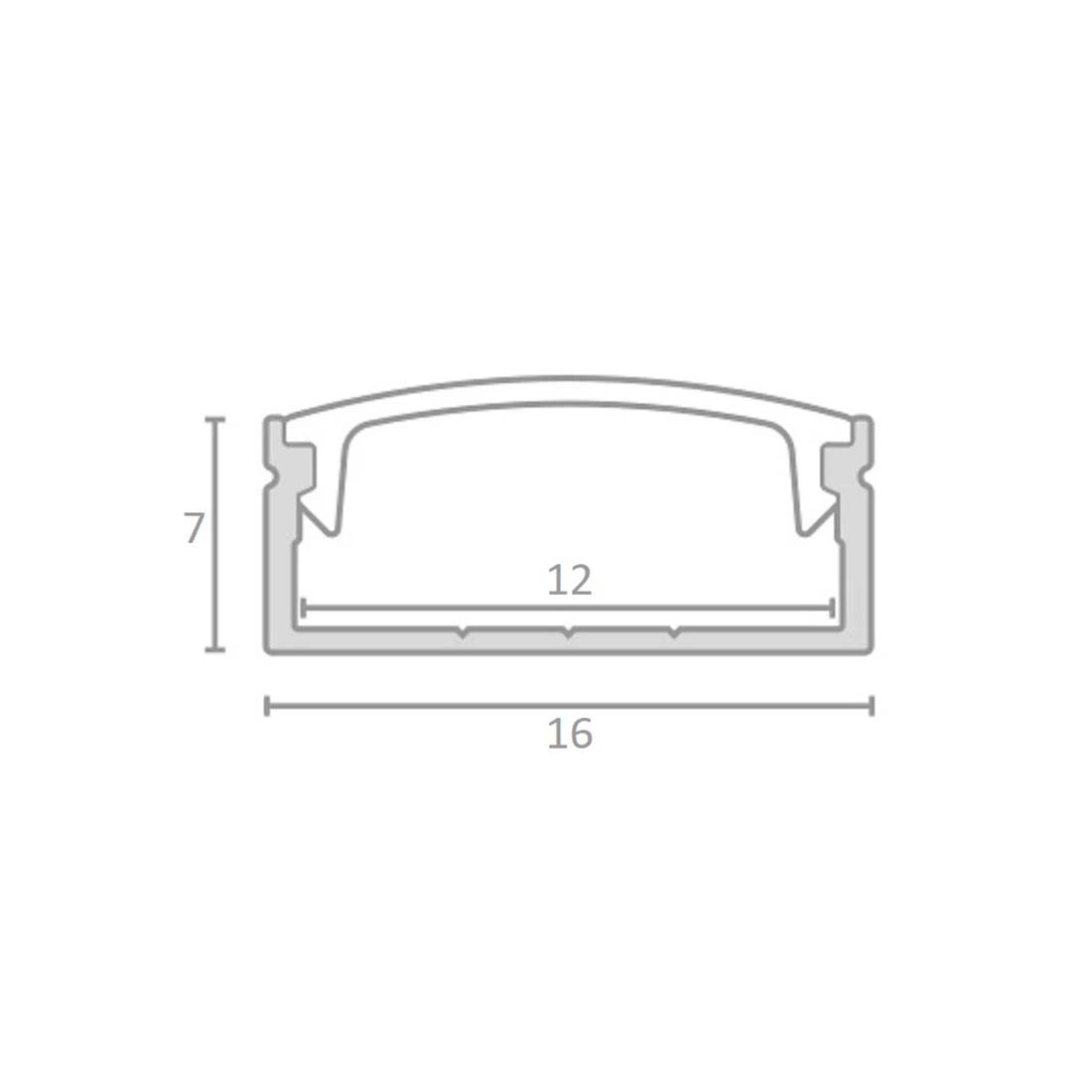 1m Plastprofil Sort Passer Til LED Strips Slim 1m-plastprofil-sort-passer-til-led-strips-slim